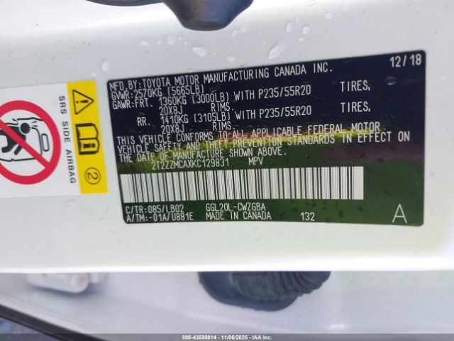 2019 LEXUS RX 350 2T2ZZMCAXKC129831 Photo 8