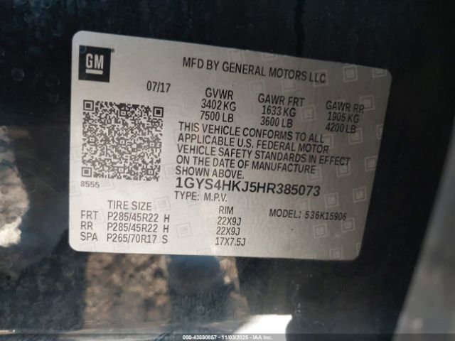 2017 CADILLAC ESCALADE ESV 1GYS4HKJ5HR385073 Photo 8