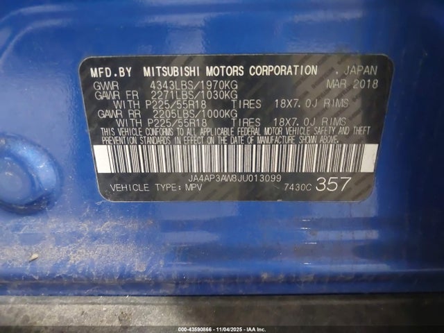 2018 MITSUBISHI OUTLANDER SPORT JA4AP3AW8JU013099 Photo 8