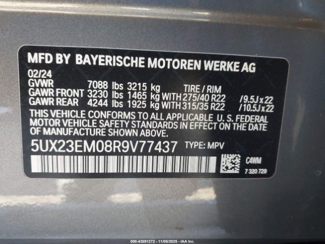 2024 BMW X7 5UX23EM08R9V77437 Photo 8