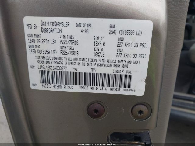 2006 JEEP LIBERTY 1J4GL48K16W233677 Photo 8