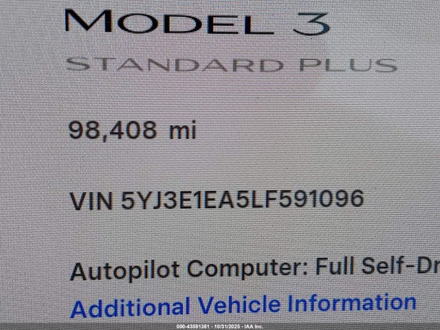 2020 TESLA MODEL 3 5YJ3E1EA5LF591096 Photo 8
