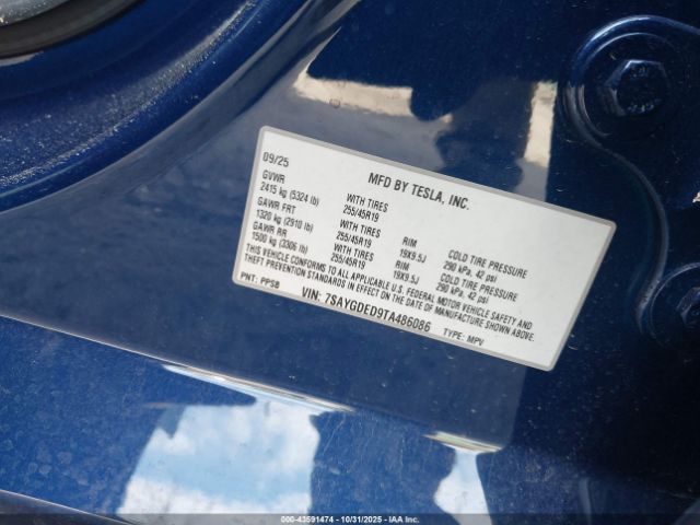 2026 TESLA MODEL Y 7SAYGDED9TA486086 Photo 8