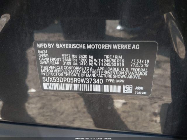 2024 BMW X3 5UX53DP05R9W37340 Photo 8