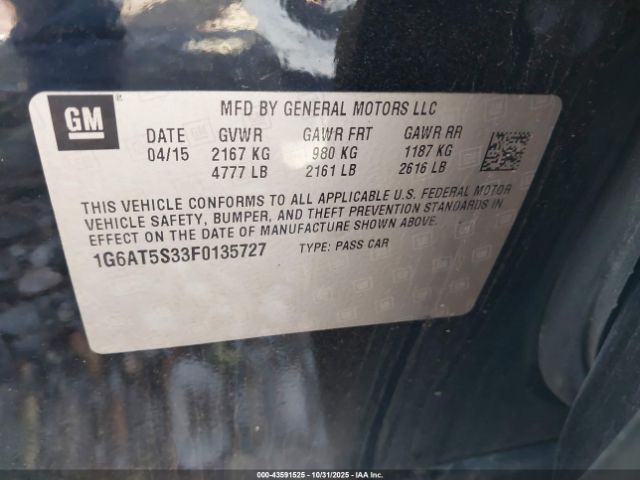 2015 CADILLAC CTS 1G6AT5S33F0135727 Photo 8