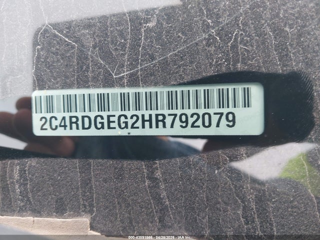 43591566 :رقم المزاد ، 2C4RDGEG2HR792079 vin ، 2017 Dodge Grand Caravan Gt مزاد بيع