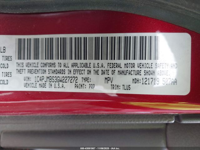 2016 JEEP CHEROKEE 1C4PJMBS3GW227272 Photo 8