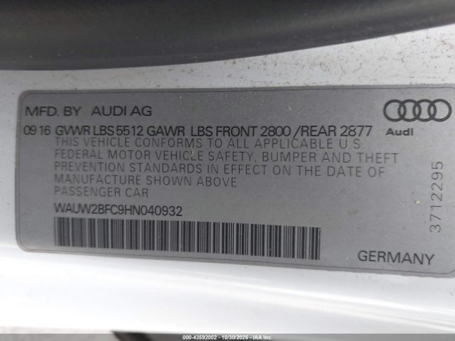 2017 AUDI A7 WAUW2BFC9HN040932 Photo 8