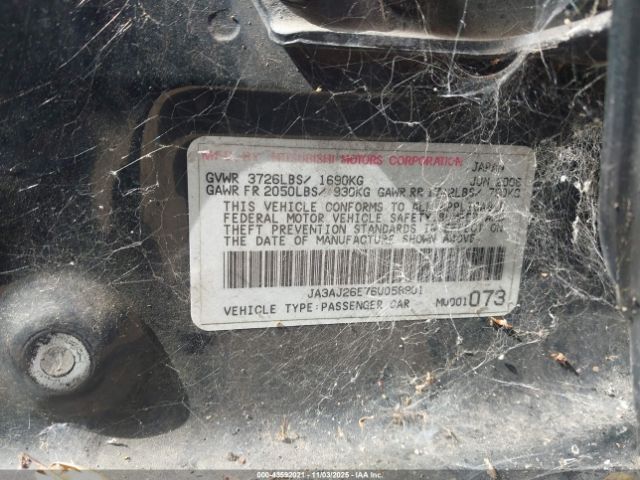 2006 MITSUBISHI LANCER JA3AJ26E76U058901 Photo 8