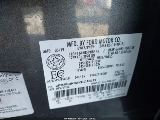 2019 FORD EDGE 2FMPK4K9XKBC12039 Photo 8