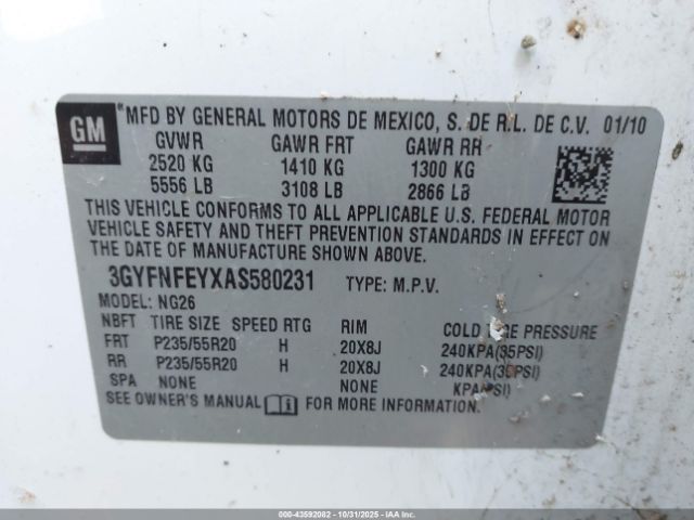 2010 CADILLAC SRX 3GYFNFEYXAS580231 Photo 8