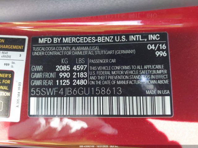 2016 MERCEDES-BENZ C 300 55SWF4JB6GU158613 Photo 8