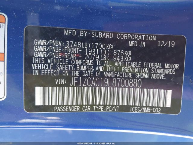 2020 SUBARU BRZ JF1ZCAC19L8700880 Photo 8