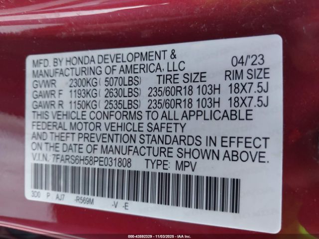 2023 HONDA CR-V 7FARS6H58PE031808 Photo 8