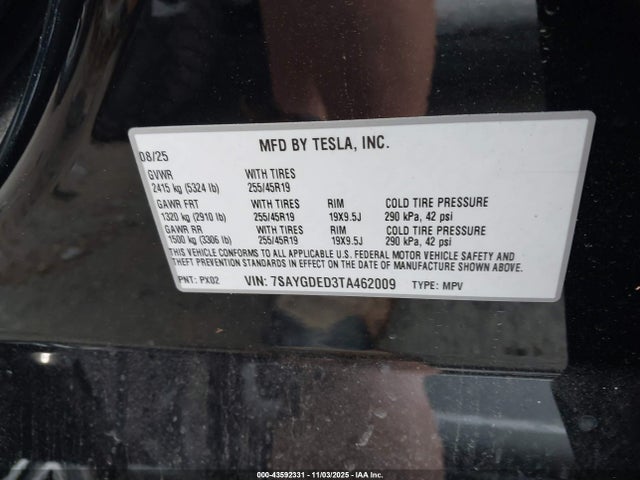 2026 TESLA MODEL Y 7SAYGDED3TA462009 Photo 8