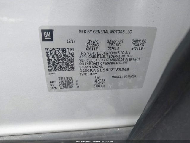 2018 GMC ACADIA 1GKKNSLS9JZ189249 Photo 8