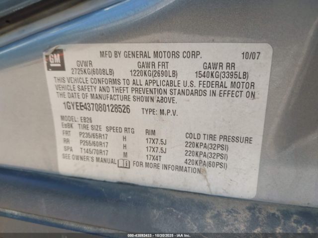 2008 CADILLAC SRX 1GYEE437080128526 Photo 8
