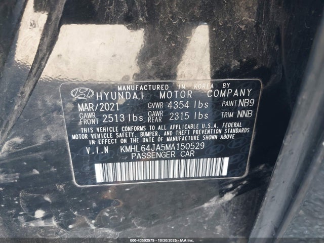 Hyundai SONATA SEL 2021 KMHL64JA5MA150529 Image 9