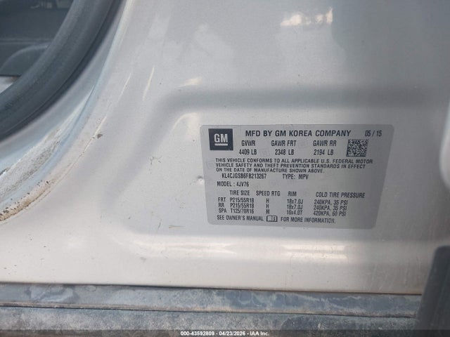 Buick Encore Leather 2015 KL4CJGSB6FB213267 Image 9
