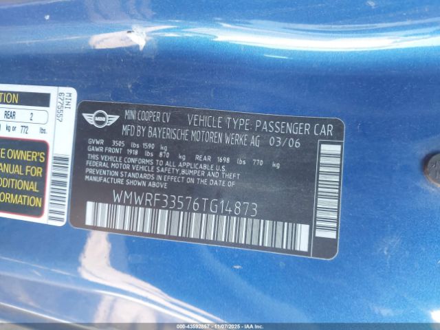 2006 MINI COOPER WMWRF33576TG14873 Photo 8