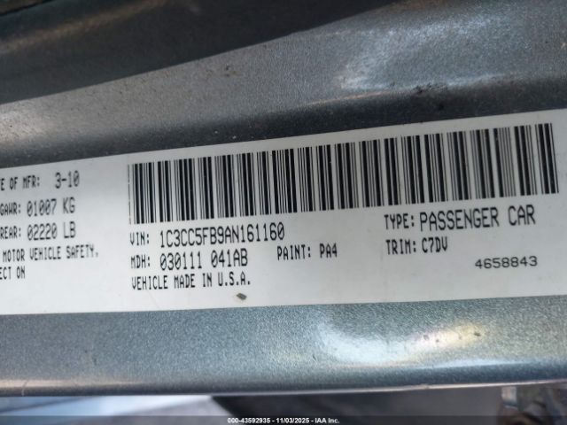 2010 CHRYSLER SEBRING 1C3CC5FB9AN161160 Photo 8