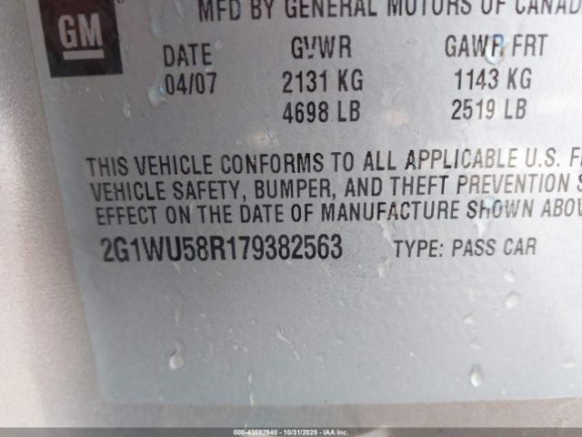 2007 CHEVROLET IMPALA 2G1WU58R179382563 Photo 8