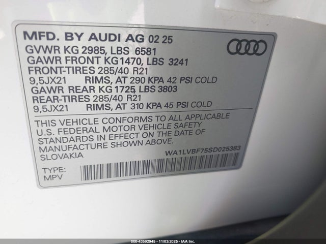 2025 AUDI Q7 WA1LVBF75SD025383 Photo 8