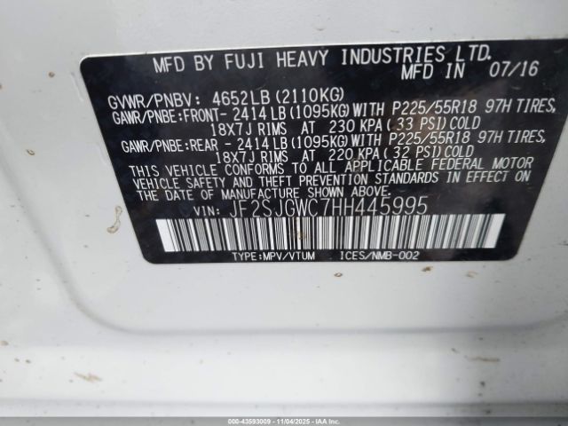 2017 SUBARU FORESTER JF2SJGWC7HH445995 Photo 8