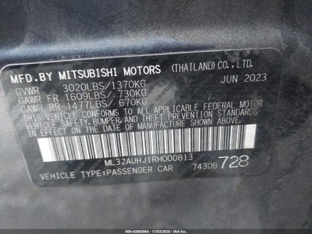 2024 MITSUBISHI MIRAGE ML32AUHJ1RH000813 Photo 8