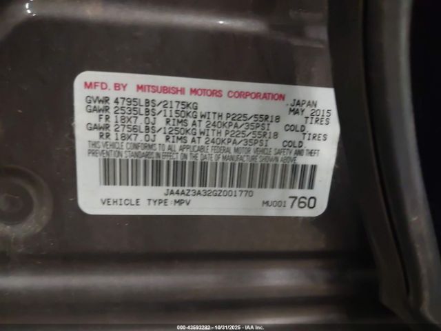 2016 MITSUBISHI OUTLANDER JA4AZ3A32GZ001770 Photo 8