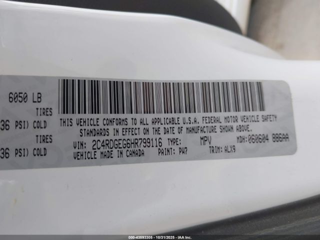 2017 DODGE GRAND CARAVAN 2C4RDGEG6HR799116 Photo 8