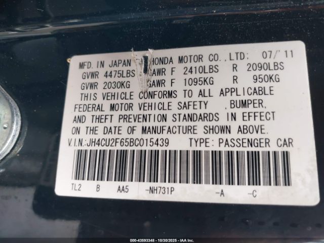2011 ACURA TSX JH4CU2F65BC015439 Photo 8