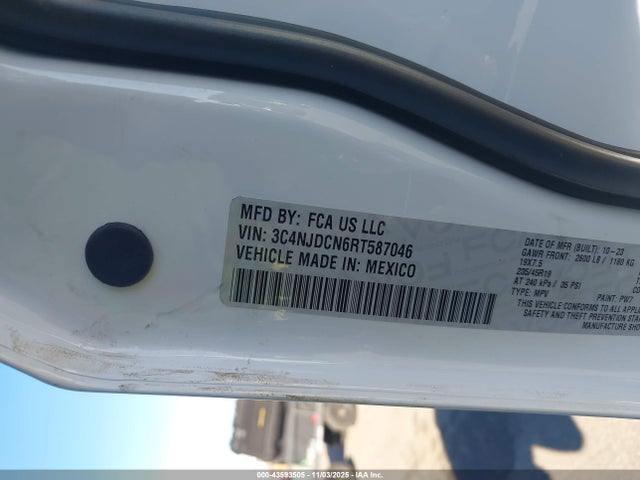 Продажа на аукционе авто 2024 Jeep Compass Limited 4x4, vin: 3C4NJDCN6RT587046, номер лота: 43593505