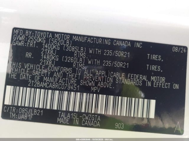 2024 LEXUS RX 350 2T2BAMCA8RC079451 Photo 8