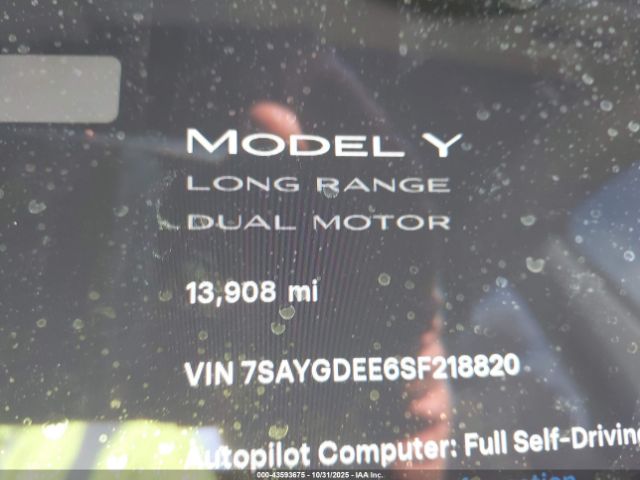 2025 TESLA MODEL Y 7SAYGDEE6SF218820 Photo 6