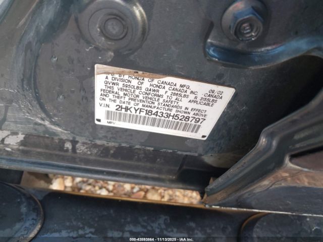 2003 HONDA PILOT 2HKYF18433H528797 Photo 8