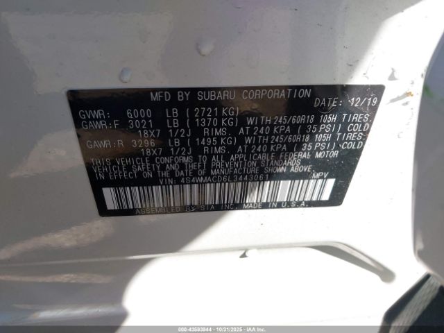 2020 SUBARU ASCENT 4S4WMACD6L3443061 Photo 8
