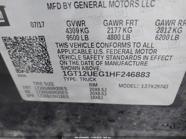 1GT12UEG1HF246883 GMC Sierra 2500hd Denali