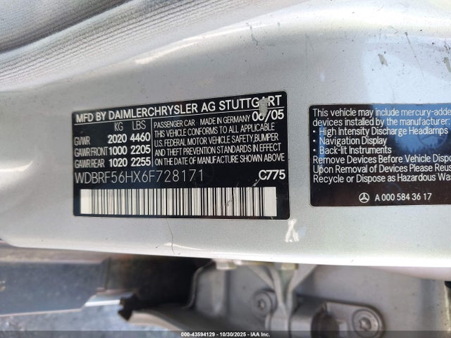 2006 MERCEDES-BENZ C 350 WDBRF56HX6F728171 Photo 8