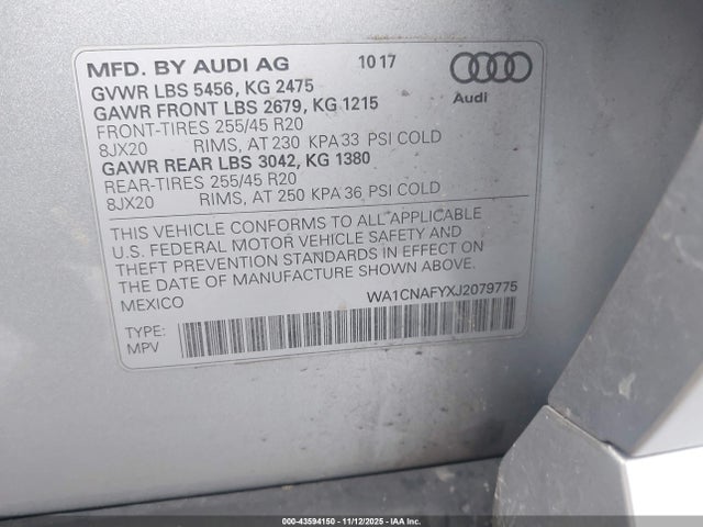 2018 AUDI Q5 WA1CNAFYXJ2079775 Photo 8