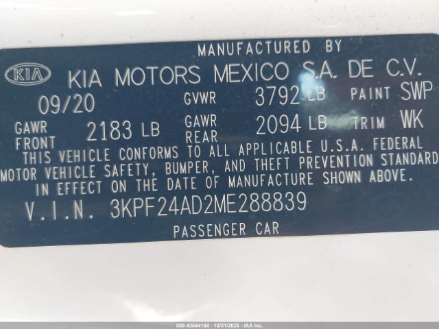 2021 KIA FORTE 3KPF24AD2ME288839 Photo 8