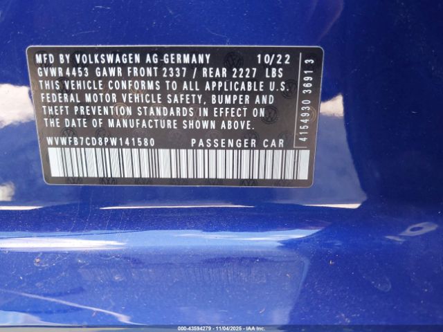 2023 VOLKSWAGEN GOLF R WVWFB7CD8PW141580 Photo 8