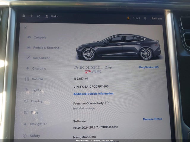 2013 TESLA MODEL S 5YJSA1CP0DFP11693 Photo 6