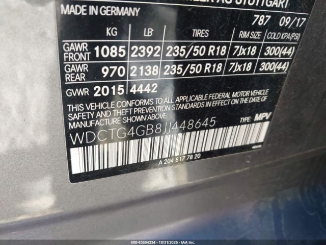 2018 MERCEDES-BENZ GLA 250 WDCTG4GB8JJ448645 Photo 8