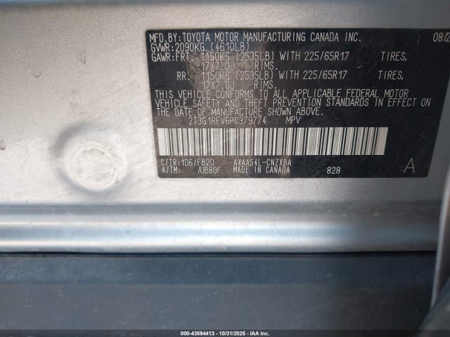 Aukcja sprzedaży 2023 Toyota Rav4 Le, vin: 2T3G1RFV6PC379774, numer aukcji: 43594413