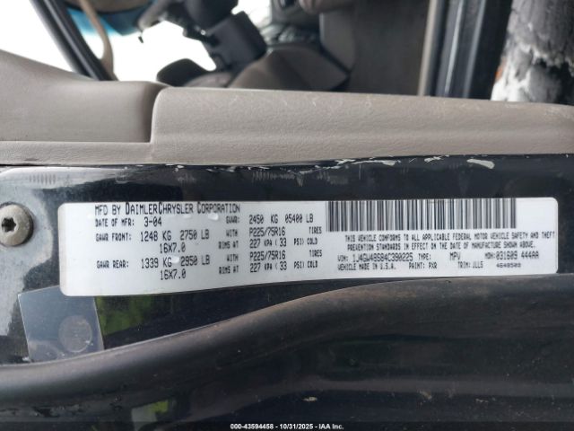 2004 JEEP GRAND CHEROKEE 1J4GW48S84C390225 Photo 8