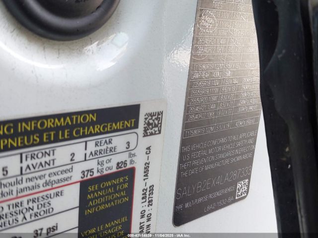 2020 LAND ROVER RANGE ROVER VELAR SALYB2EX4LA287333 Photo 8