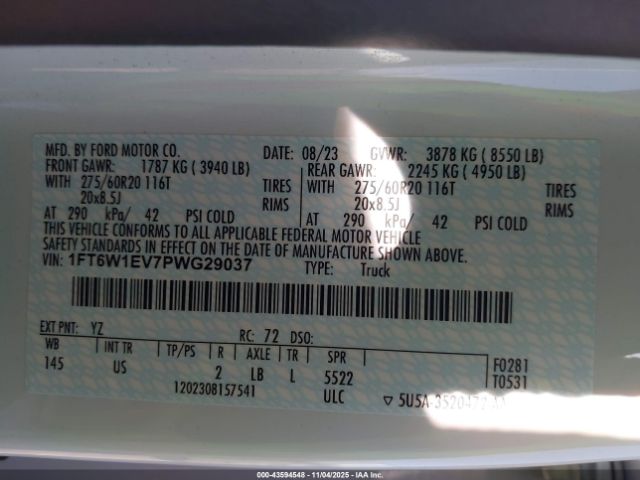 2023 FORD F-150 LIGHTNING 1FT6W1EV7PWG29037 Photo 8