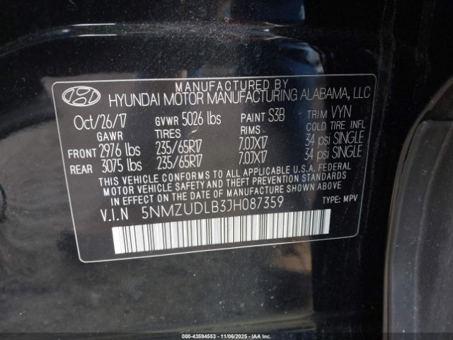 2018 HYUNDAI SANTA FE SPORT 5NMZUDLB3JH087359 Photo 8