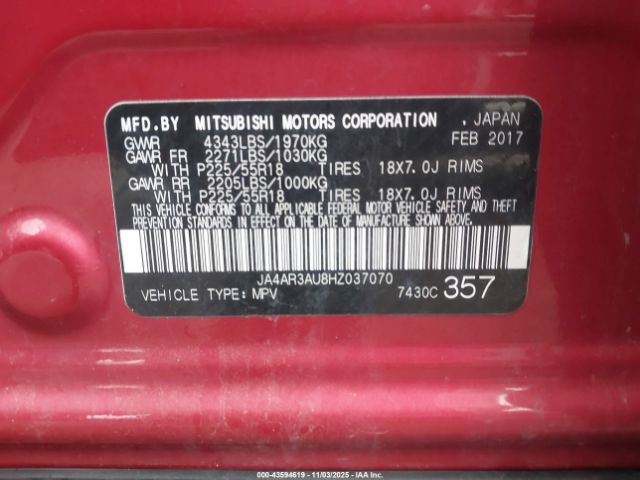 2017 MITSUBISHI OUTLANDER SPORT JA4AR3AU8HZ037070 Photo 8